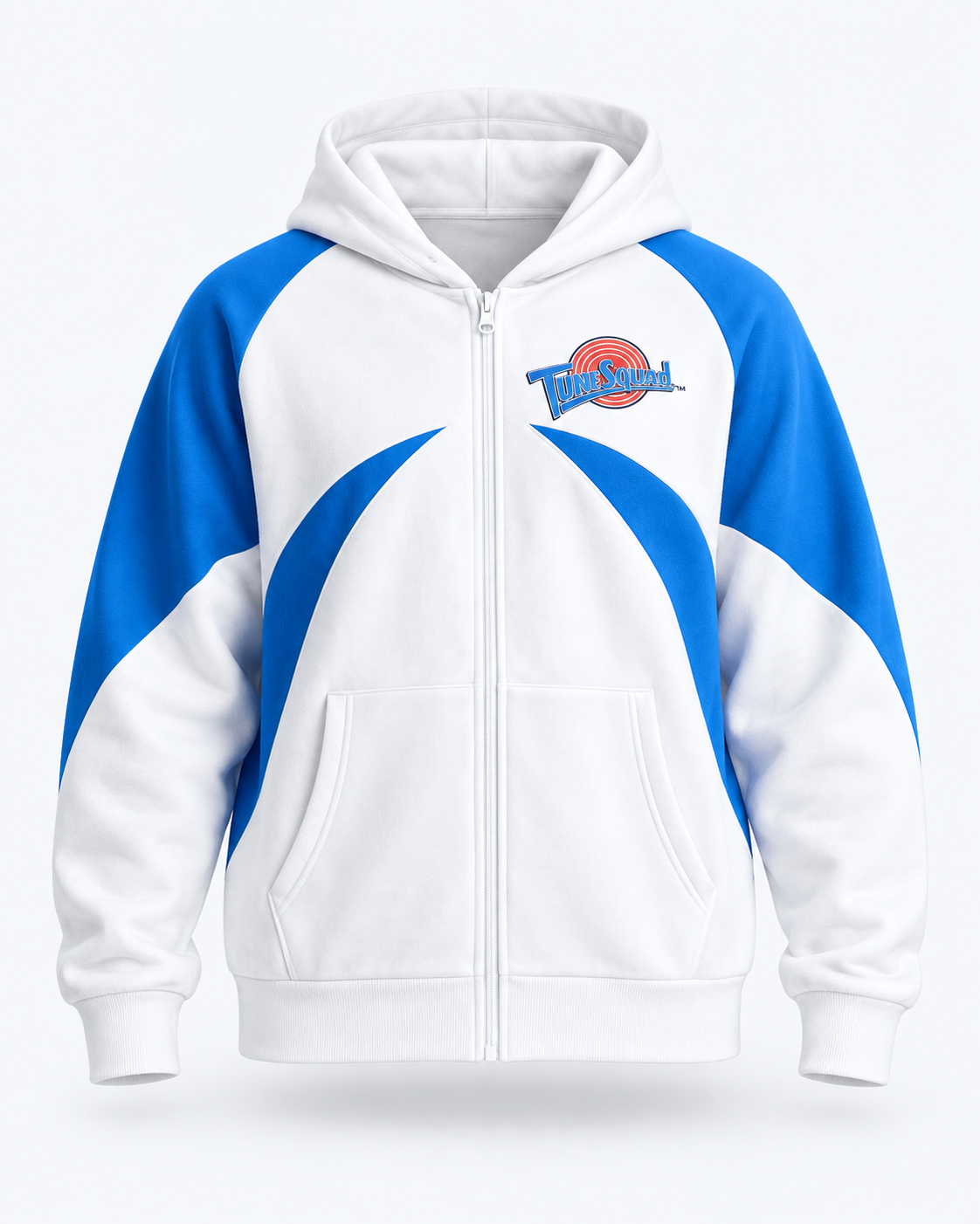 Space Jam Toon Squad Paneled Zip Up Hoodie - Blanco