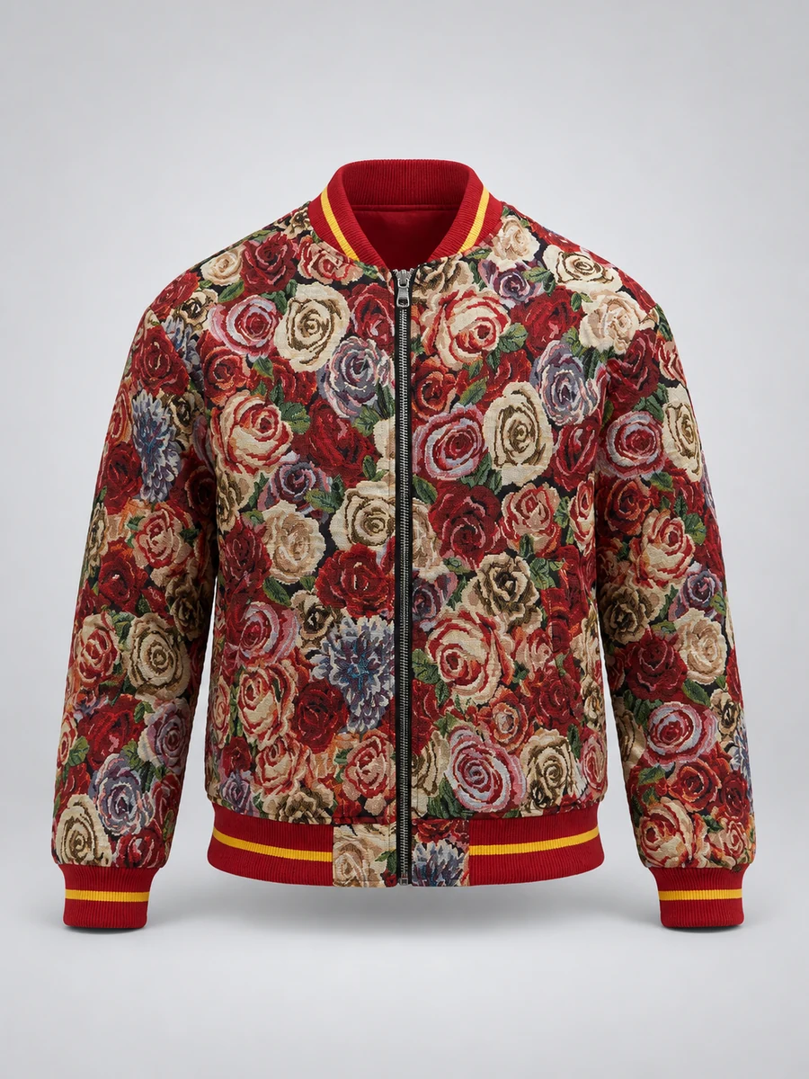 Ditson Tapestry Varsity Jacket - Rojo/Combinado