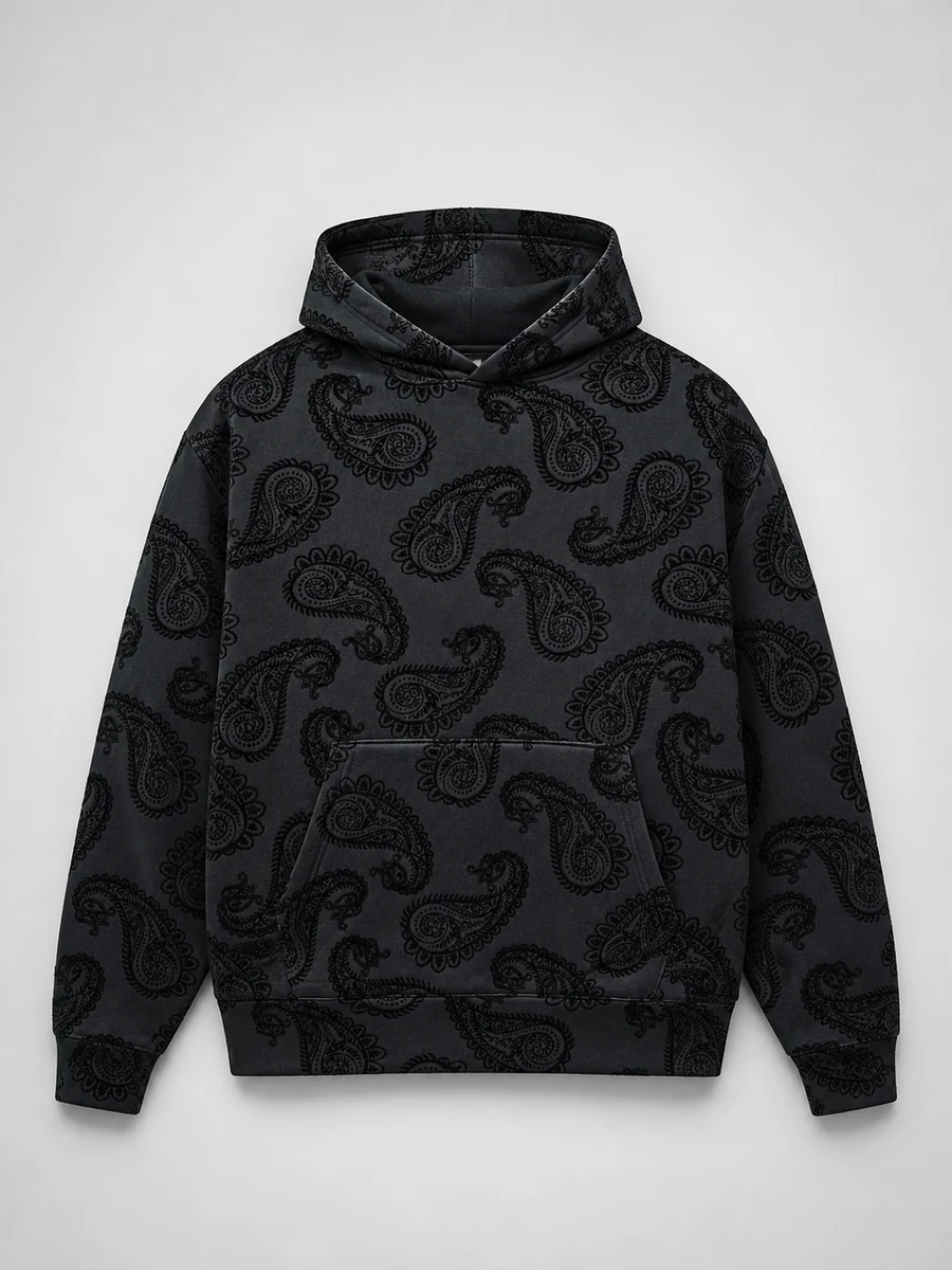 Paisley Flock Hoodie - Negro
