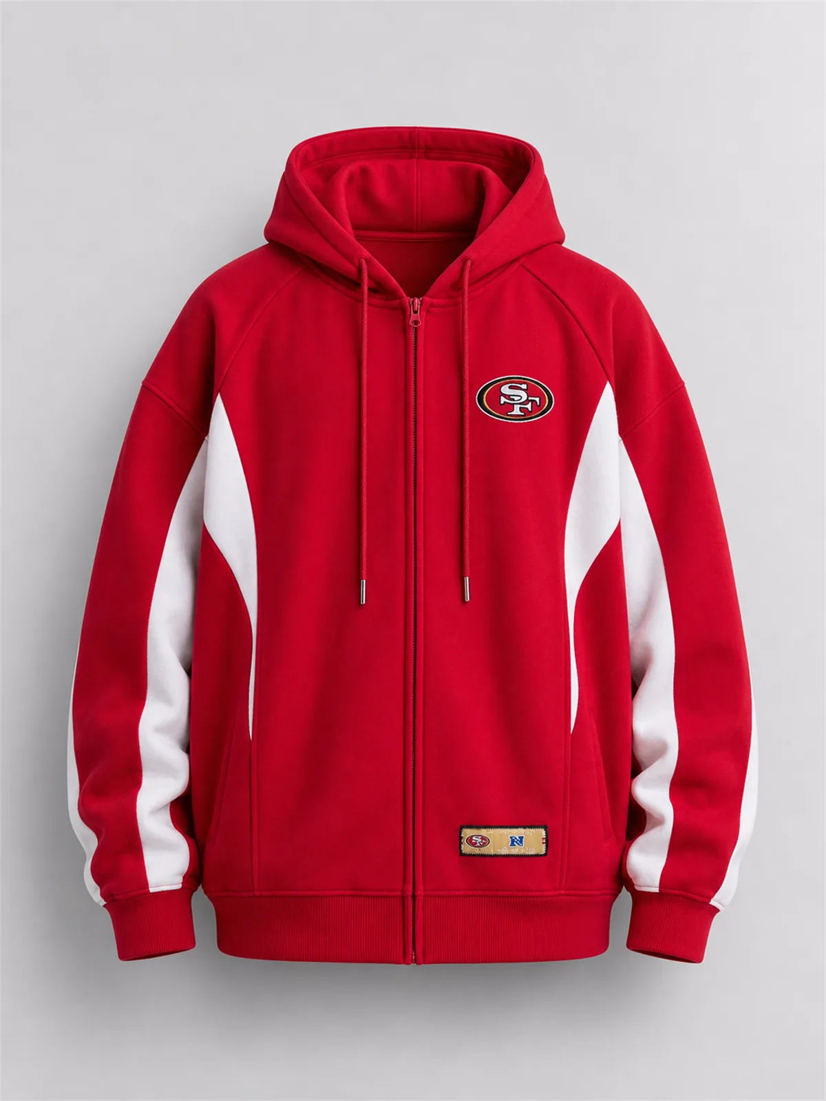 49ers Monster Oversized Zip Up Hoodie - Red