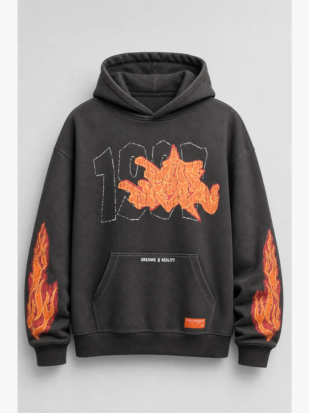 Dope Dreams Oversized Hoodie - Deslavado Negro
