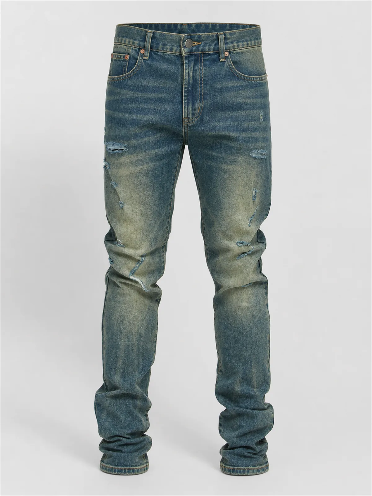 Look At Me Stacked Skinny Jeans - Deslavado Azul Vintage