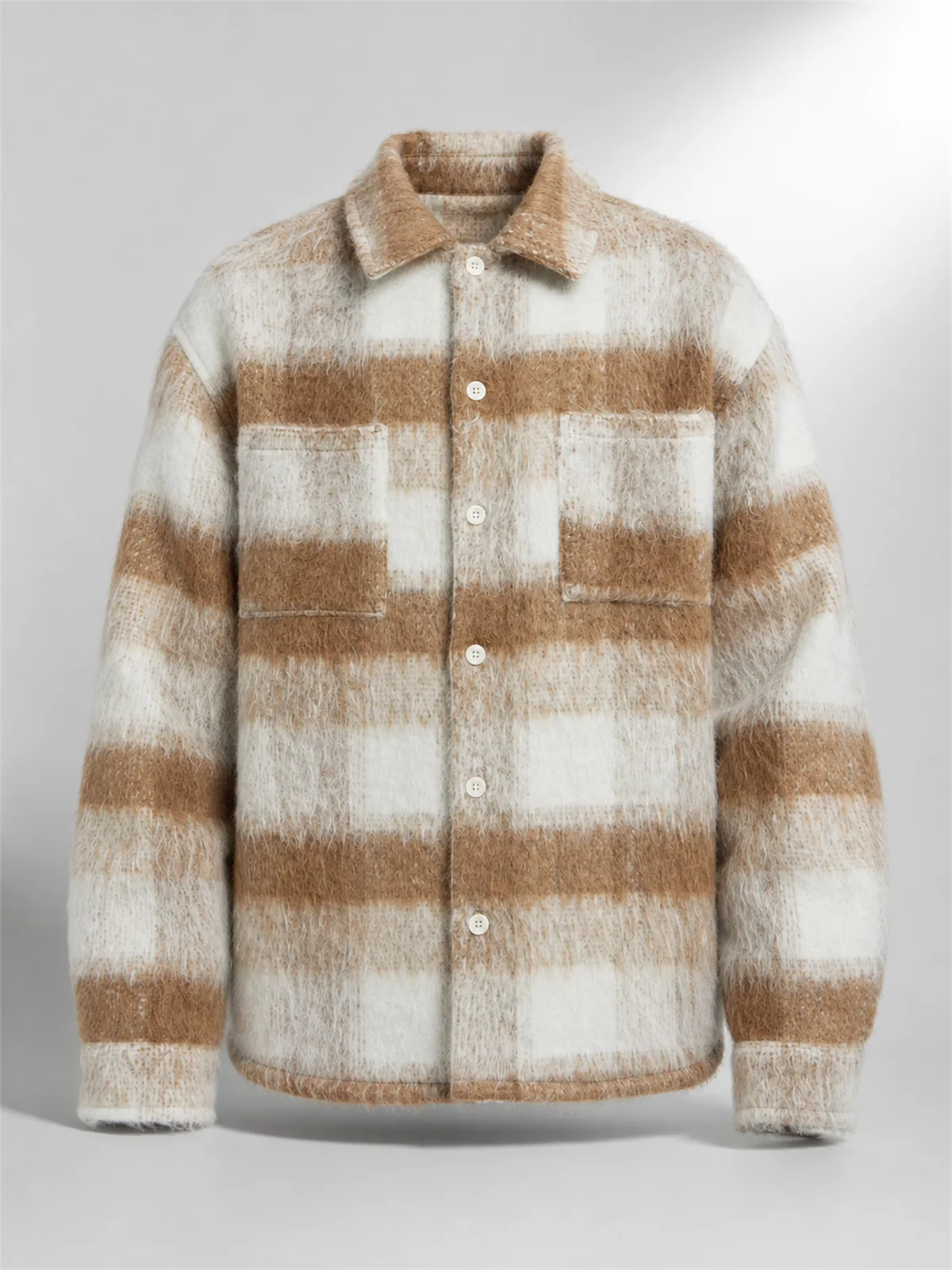 Move Up Plaid Shacket - Camel