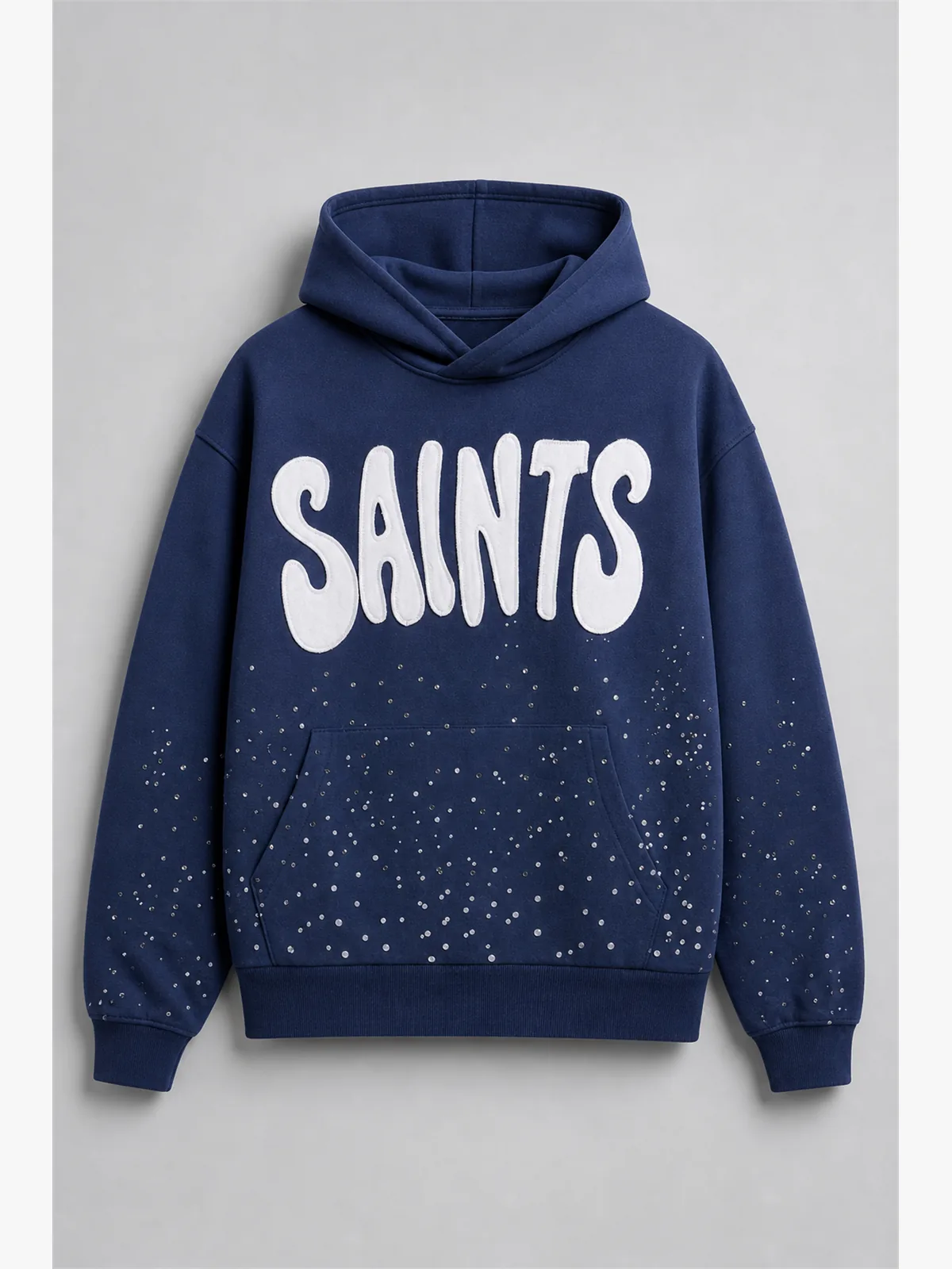 Saints Rhinestones Oversized Hoodie - Azul Marino